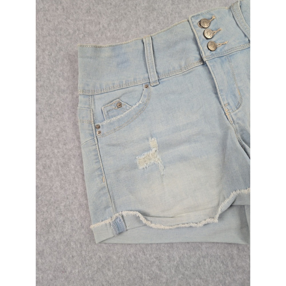 YMI Wanna Betta Butt Womens Size 5 Denim Jean Shorts Distressed Stretch NWT - Picture 2 of 7